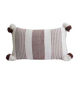 Eyda Decorative Pink and Brown Color Striped Set of 2 Cushion Cover 5