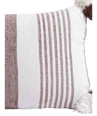 Eyda Decorative White and Brown Color Striped Set of 2 Cushion Cover 2