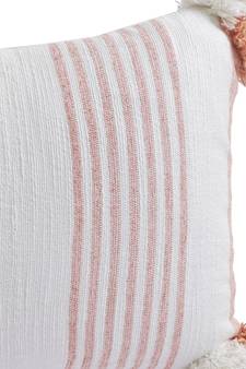 Eyda Decorative White and Pink Color Striped Set of 2 Cushion Cover