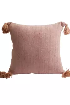 Eyda Decorative White and Pink Color Striped Set of 2 Cushion Cover