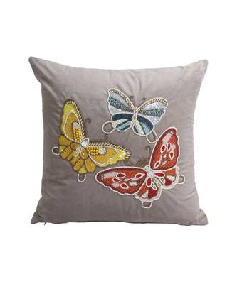 Eyda Velvet Grey Color Beaded Sequin Set of 2 Cushion Cover 4