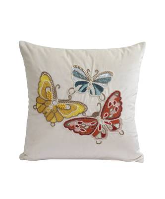 Eyda Velvet White Color Beaded Sequin Set of 2 Cushion Cover 4
