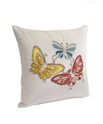 Eyda Velvet White Color Beaded Sequin Set of 2 Cushion Cover 5
