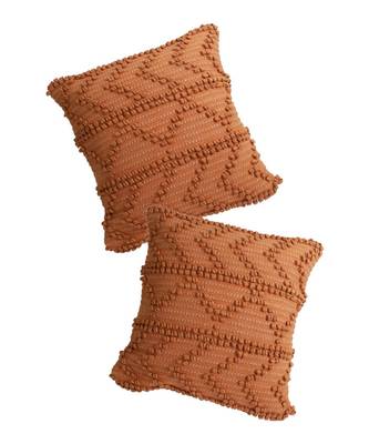Eyda Rust Hand Woven Cotton Set of 2 Cushion Cover 2