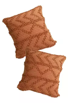 Eyda Rust Hand Woven Cotton Set of 2 Cushion Cover