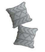 Eyda Grey Hand Woven Cotton Set of 2 Cushion Cover