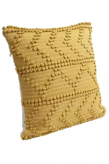 Eyda Yellow Hand Woven Cotton Set of 2 Cushion Cover