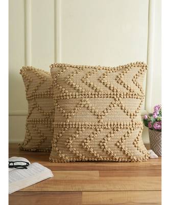 Eyda Beige Hand Woven Cotton Set of 2 Cushion Cover 3