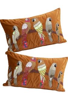 Eyda Velvet Copper Color Beaded Sequin Set of 2 Cushion Cover