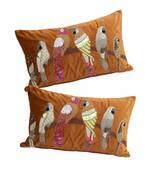 Eyda Velvet Copper Color Beaded Sequin Set of 2 Cushion Cover
