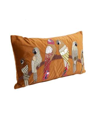 Eyda Velvet Copper Color Beaded Sequin Set of 2 Cushion Cover 5