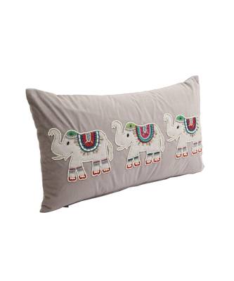 Eyda Velvet Grey Color Beaded Sequin Set of 2 Cushion Cover 5