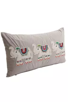 Eyda Velvet Grey Color Beaded Sequin Set of 2 Cushion Cover
