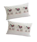 Eyda Velvet White Color Beaded Sequin Set of 2 Cushion Cover