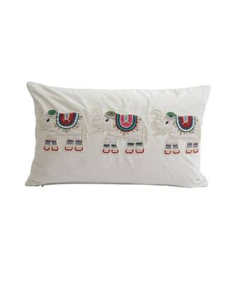 Eyda Velvet White Color Beaded Sequin Set of 2 Cushion Cover 4