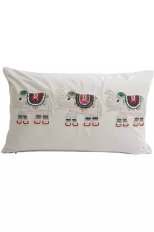 Eyda Velvet White Color Beaded Sequin Set of 2 Cushion Cover