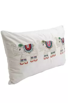Eyda Velvet White Color Beaded Sequin Set of 2 Cushion Cover