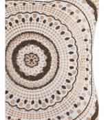 Eyda Ivory Beaded Cotton Set of 2 Cushion Cover