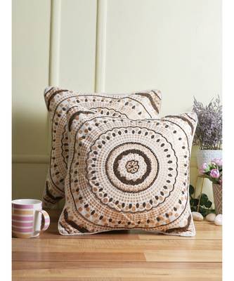 Eyda Ivory Beaded Cotton Set of 2 Cushion Cover 2
