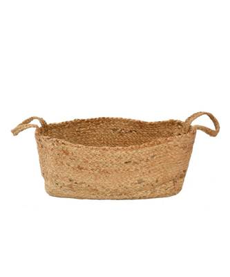 Jute Plain Storage Basket, Rectangle, Handles, 40x20 cm 2