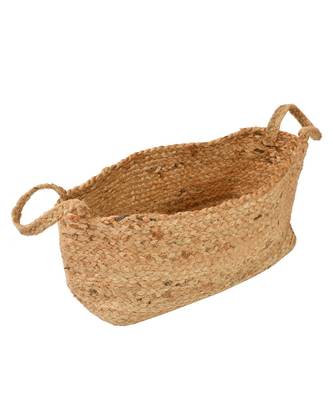 Jute Plain Storage Basket, Rectangle, Handles, 40x20 cm 3