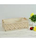Macrame Wireframe Desk Tray Basket, Rectangle, 10x14.5x4.3 inch