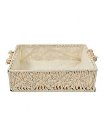 Macrame Wireframe Desk Tray Basket, Rectangle, 10x14.5x4.3 inch 2