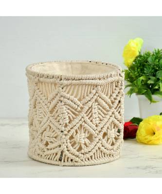 Macrame Wireframe Round Basket 1