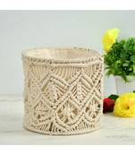 Macrame Wireframe Round Basket