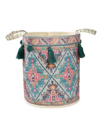 Canvas Printed Storage Basket, Multicolor, Handles, Tassles, 16x18 inches 2