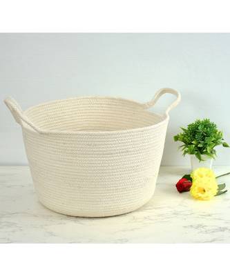 Cotton Conical Basket with Handles, 12x18x10 Inches 1
