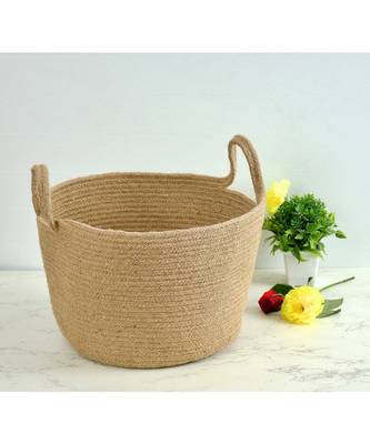 Jute Conical Basket with Handles, 12x18x10 Inches 1