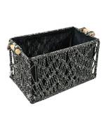Macrame Wireframe Shelf Basket, Black, Small