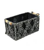 Macrame Wireframe Shelf Basket, Black, Medium