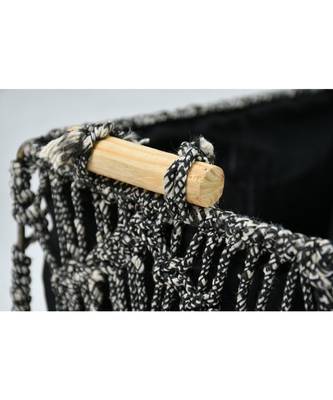 Macrame Wireframe Shelf Basket, Black, Medium 2