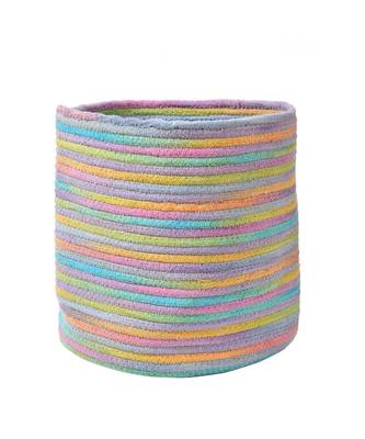 Colorful stripes cotton basket, Multi Color, 12x12 inches 2