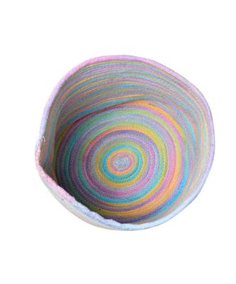 Colorful stripes cotton basket, Multi Color, 12x12 inches 3