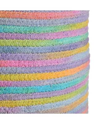 Colorful stripes cotton basket, Multi Color, 12x12 inches 4