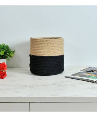 Jute Basket | Black Bottom | 10x10x10 1
