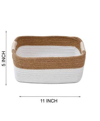 Organizer, Shelf, Gift Basket | Beige, White | Rectangle | Small | 27x18x13 CM 3