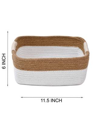 Organizer, Shelf, Gift Basket | Beige, White | Rectangle | Medium | 31x22x14 cm 3