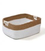 Organizer, Shelf, Gift Basket | Beige, White | Rectangle | Large | 35x25x16 cm