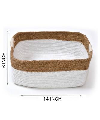 Organizer, Shelf, Gift Basket | Beige, White | Rectangle | Large | 35x25x16 cm 3