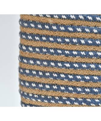 Jute Basket | Blue Circle | 11 Inches, Pack of 1 3