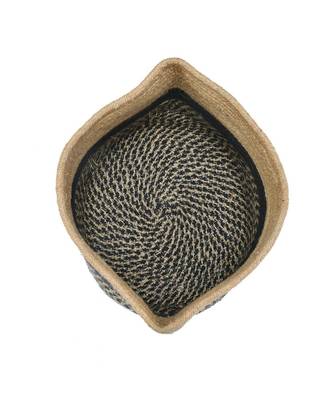 Jute Basket | Black Zigzag, Circle | 11 Inches | Pack of 1 3