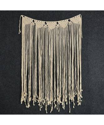 Macrame Backdrop Wall Hanging Curtain, Top Design, Broad, 35x45 Inches, Off-White 2
