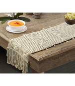Dining Table Runner | Macrame | White | 14x84 | Design 2