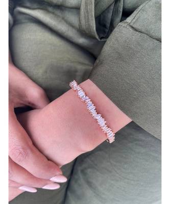 Rose Gold Plated Crystal Penelope Bangle 1