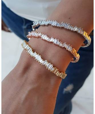 Rose Gold Plated Crystal Penelope Bangle 3