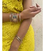 Yellow Gold Plated Multi Colour Crystal Loved Up Bangle